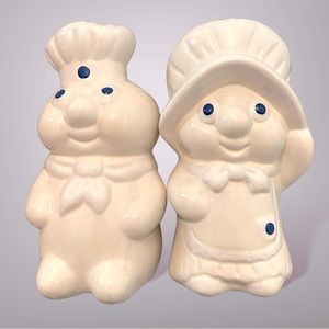 Pillsberry Doughboy Poppin & Poppie Fresh Salt and Pepper Shakers Vintage 1988